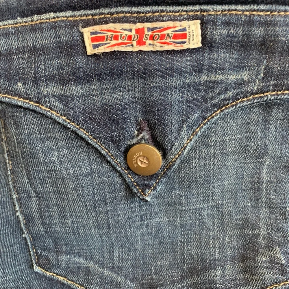 HUDSON Cropped Cuffed Jeans Union Jack Hudson Label Blue Women’s Size 30